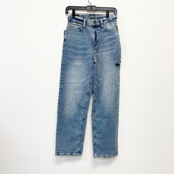 Wild Fable Women's High Rise 90's Relaxed Slashed Straight Jeans Medium Wash 00 - Picture 2 of 7